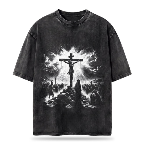 Crucifixion Shirt – Calvary Cross Christian Vintage Unisex Washed Tee
