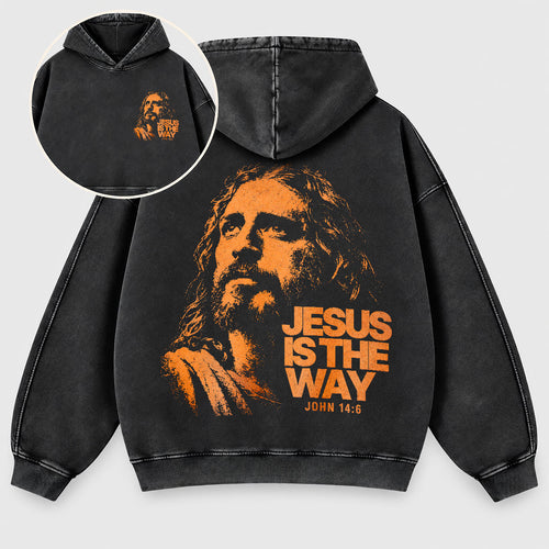 Jesus Is The Way Washed Hoodie