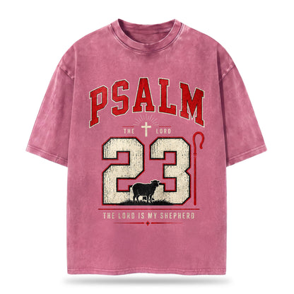 Psalm 23 Christian Washed T-Shirt