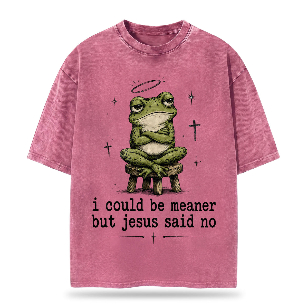 I Could Be Meaner But Jesus Said No Christian Heavy Washed T-shirt - Vintage Christian Streetwear Tee