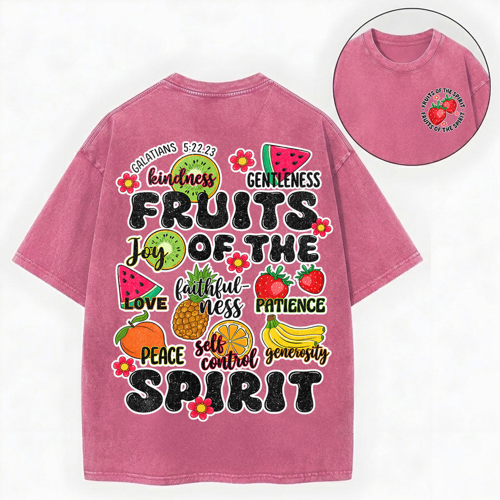 Fruit of the Spirit Shirt – Galatians 5:22 Christian Unisex Washed Tee