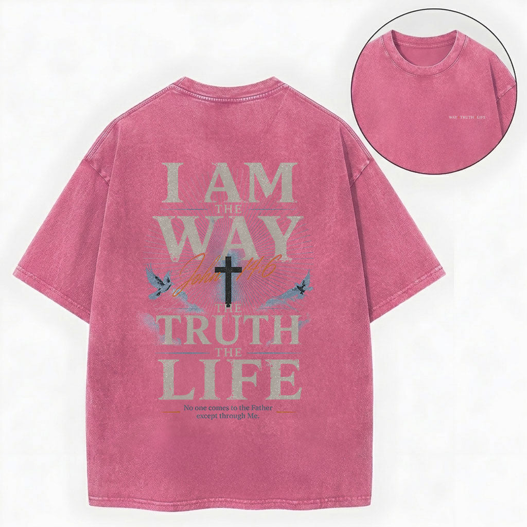 Jesus Is The Way Christian Washed T-Shirt – Vintage Christian Streetwear Tee