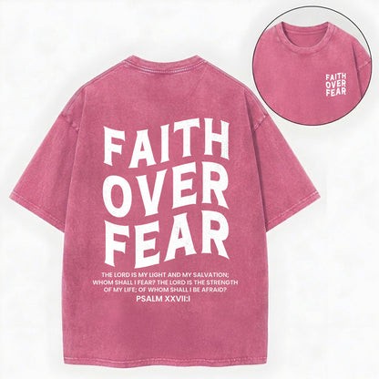 Faith Over Fear Unisex Christian Washed T-Shirt
