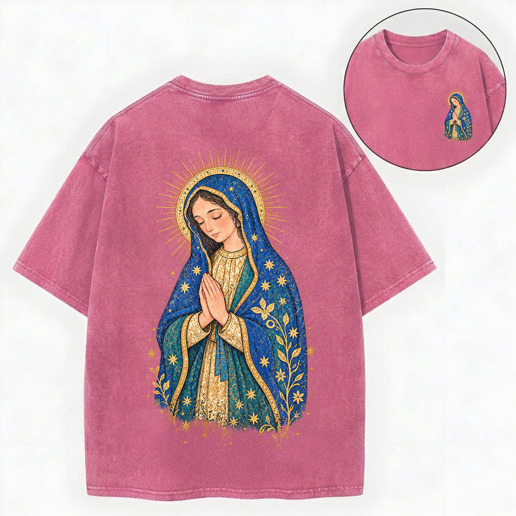 Blessed Mother – Virgin Mary Catholic Vintage Washed Tee