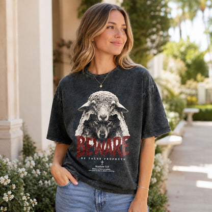 Beware Of False Prophets Christian Washed T-Shirt– Vintage Christian Streetwear Tee