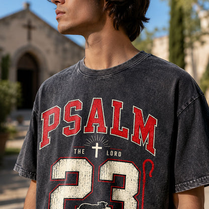 Psalm 23 Christian Washed T-Shirt