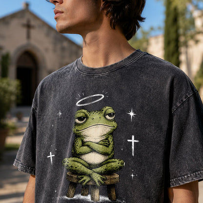 I Could Be Meaner But Jesus Said No Christian Heavy Washed T-shirt - Vintage Christian Streetwear Tee