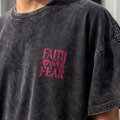 Faith Over Fear Christian Washed T-Shirt – Vintage Christian Streetwear Tee