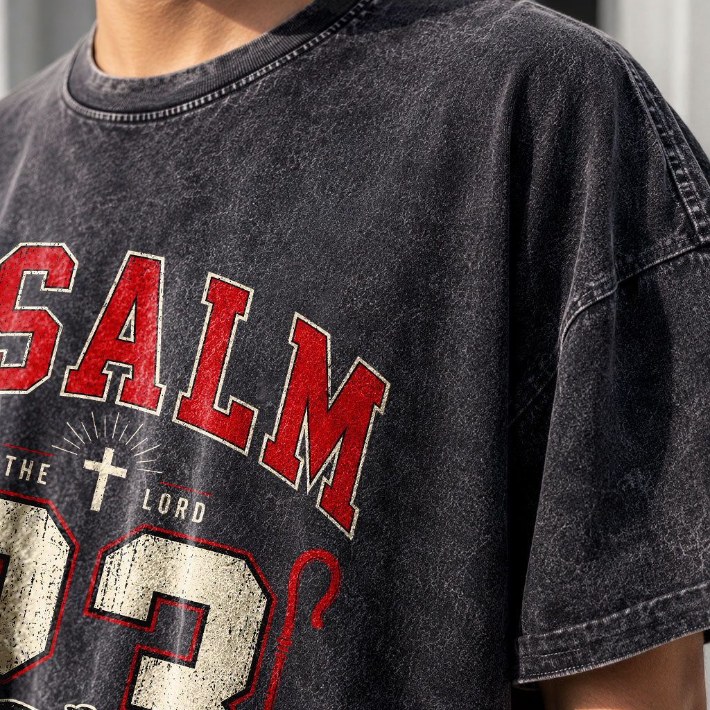 Psalm 23 Christian Washed T-Shirt