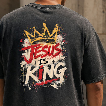 Jesus Is King Christian Washed T-Shirt