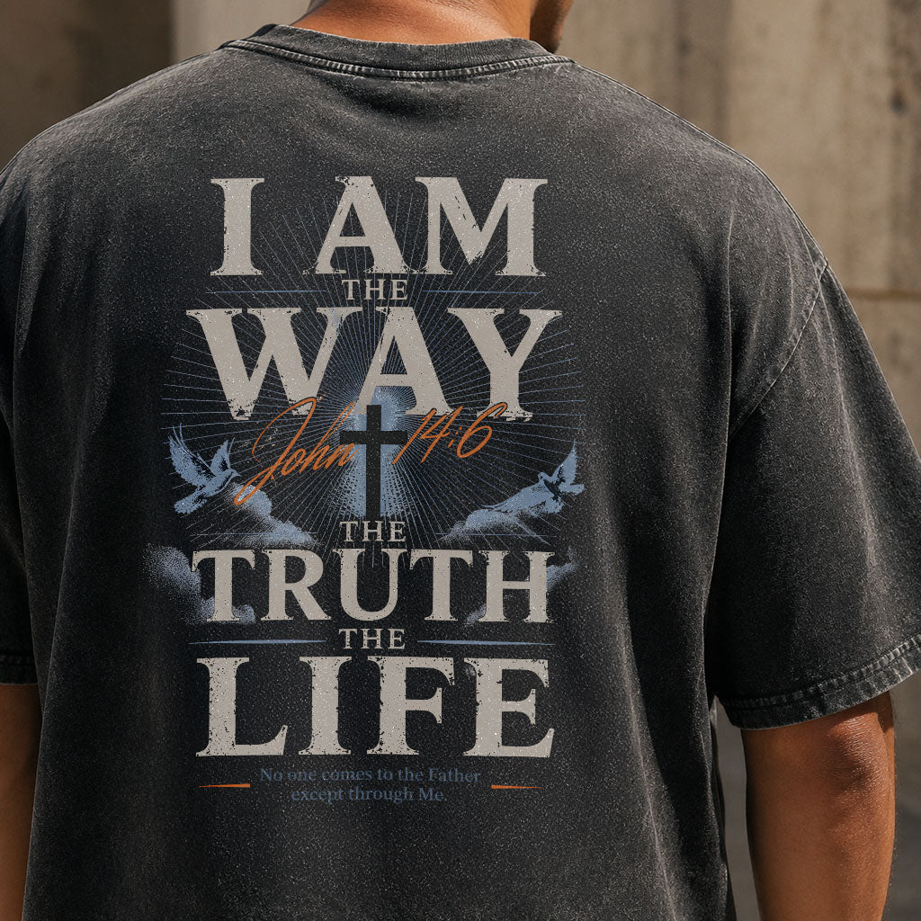 Jesus Is The Way Christian Washed T-Shirt – Vintage Christian Streetwear Tee