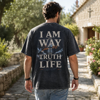 Jesus Is The Way Christian Washed T-Shirt – Vintage Christian Streetwear Tee