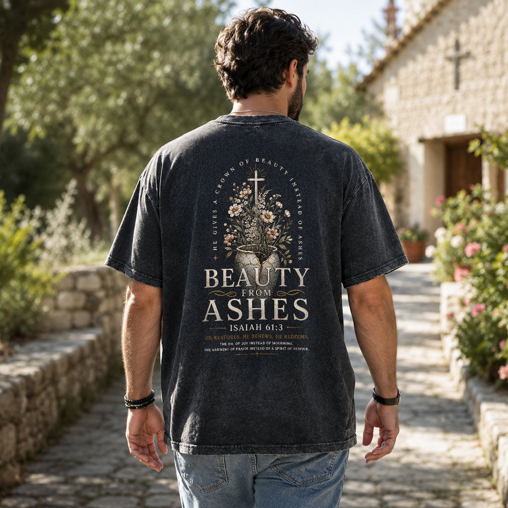 Beauty For Ashes Christian Washed T-Shirt – Vintage Christian Streetwear Tee