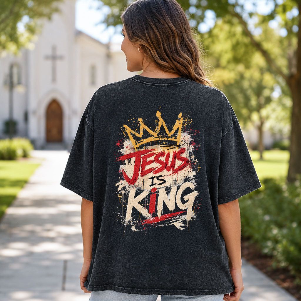 Jesus Is King Christian Washed T-Shirt
