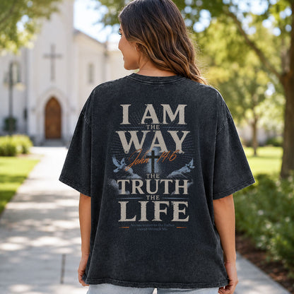 Jesus Is The Way Christian Washed T-Shirt – Vintage Christian Streetwear Tee