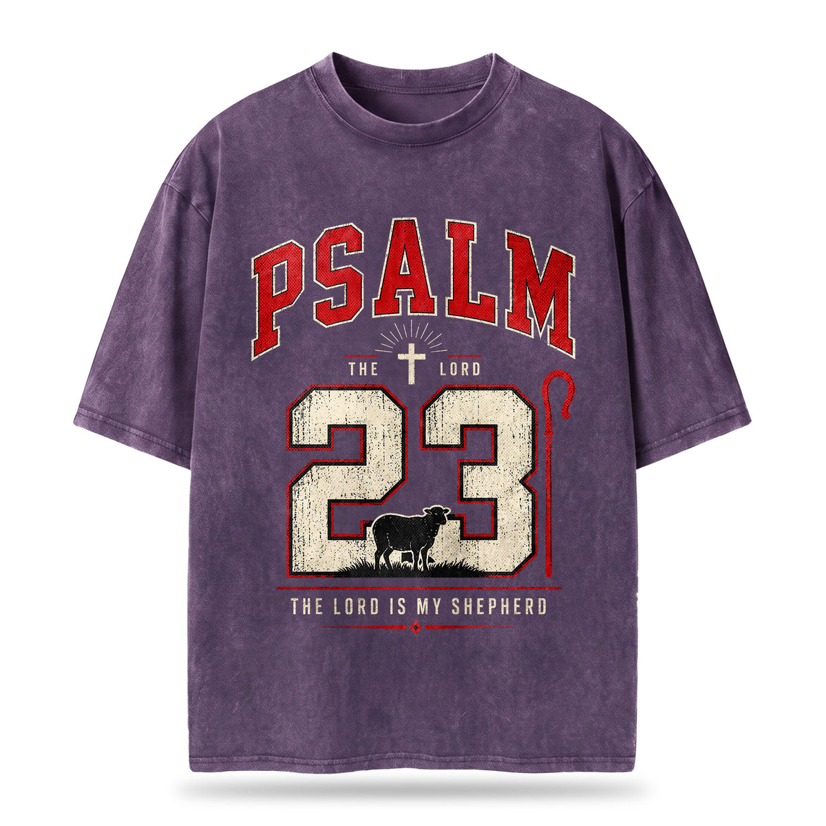 Psalm 23 Christian Washed T-Shirt