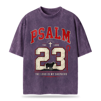 Psalm 23 Christian Washed T-Shirt