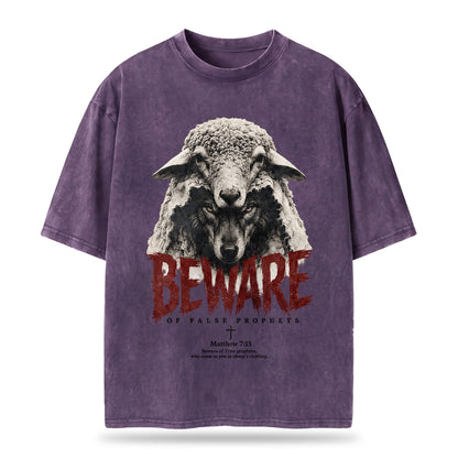 Beware Of False Prophets Christian Washed T-Shirt– Vintage Christian Streetwear Tee