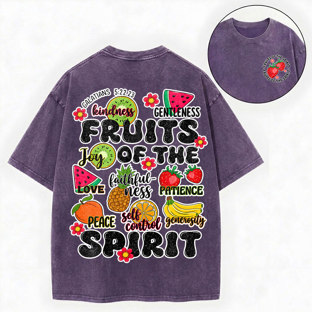 Fruit of the Spirit Shirt – Galatians 5:22 Christian Unisex Washed Tee