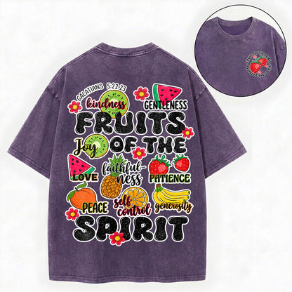 Fruit of the Spirit Shirt – Galatians 5:22 Christian Unisex Washed Tee