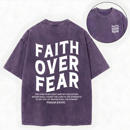 Faith Over Fear Unisex Christian Washed T-Shirt