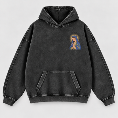 Our Lady of Guadalupe Washed Hoodie – Catholic Oversized