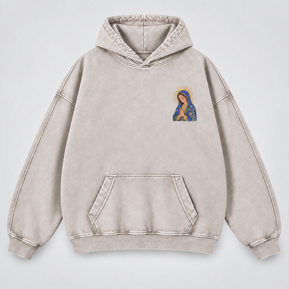 Our Lady of Guadalupe Washed Hoodie – Catholic Oversized