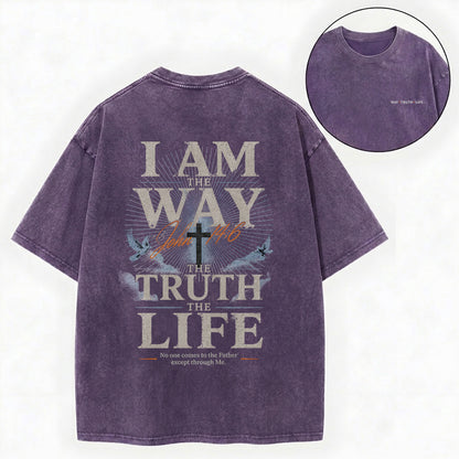 Jesus Is The Way Christian Washed T-Shirt – Vintage Christian Streetwear Tee