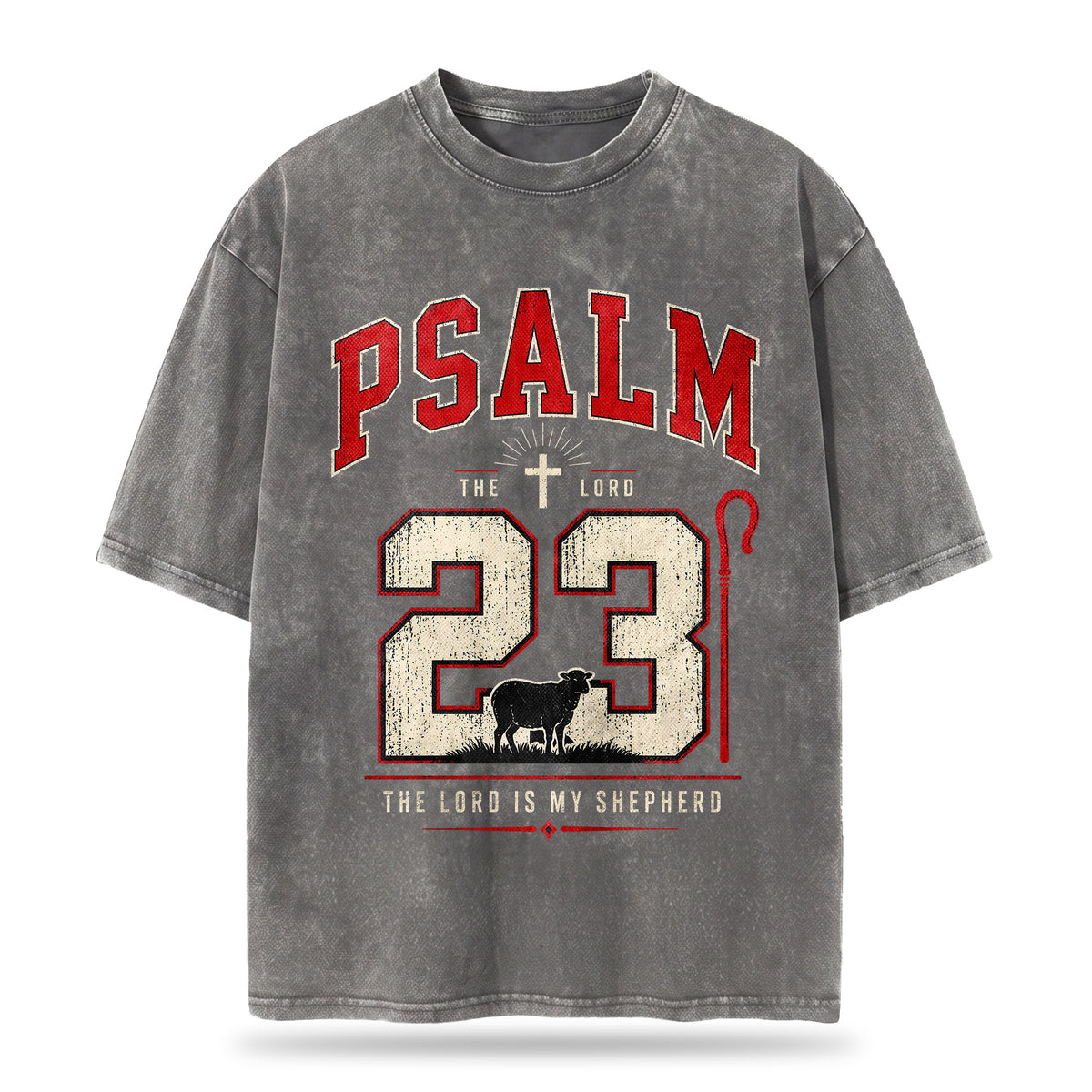 Psalm 23 Christian Washed T-Shirt