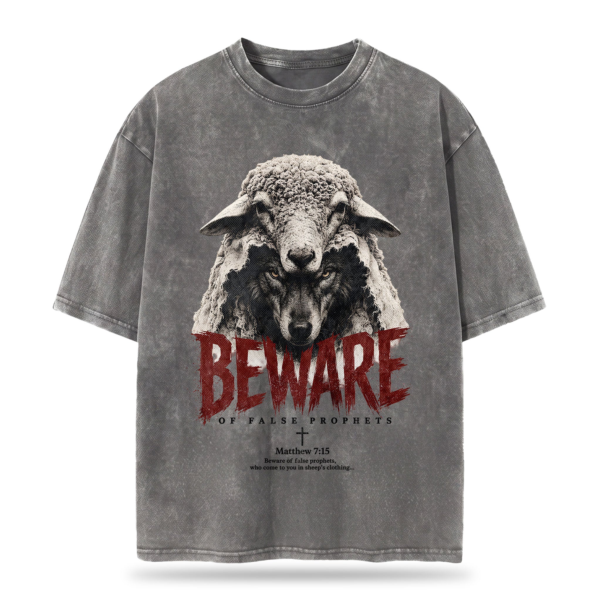 Beware Of False Prophets Christian Washed T-Shirt– Vintage Christian Streetwear Tee