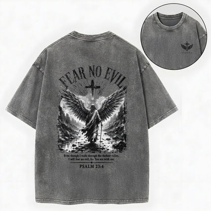 I Will Fear No Evil Christian Washed T-Shirt