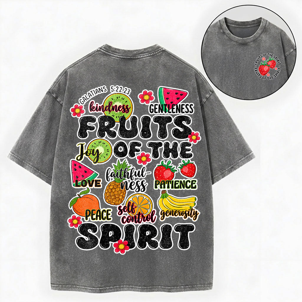 Fruit of the Spirit Shirt – Galatians 5:22 Christian Unisex Washed Tee
