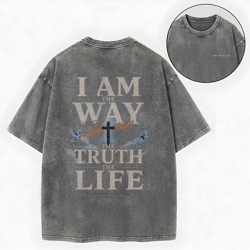 Jesus Is The Way Christian Washed T-Shirt – Vintage Christian Streetwear Tee