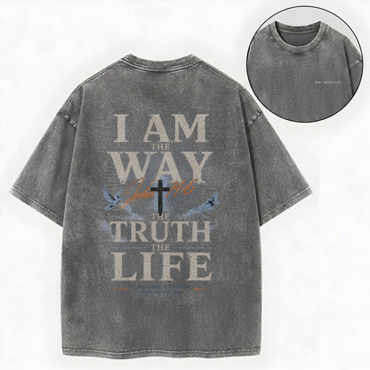 Jesus Is The Way Christian Washed T-Shirt – Vintage Christian Streetwear Tee
