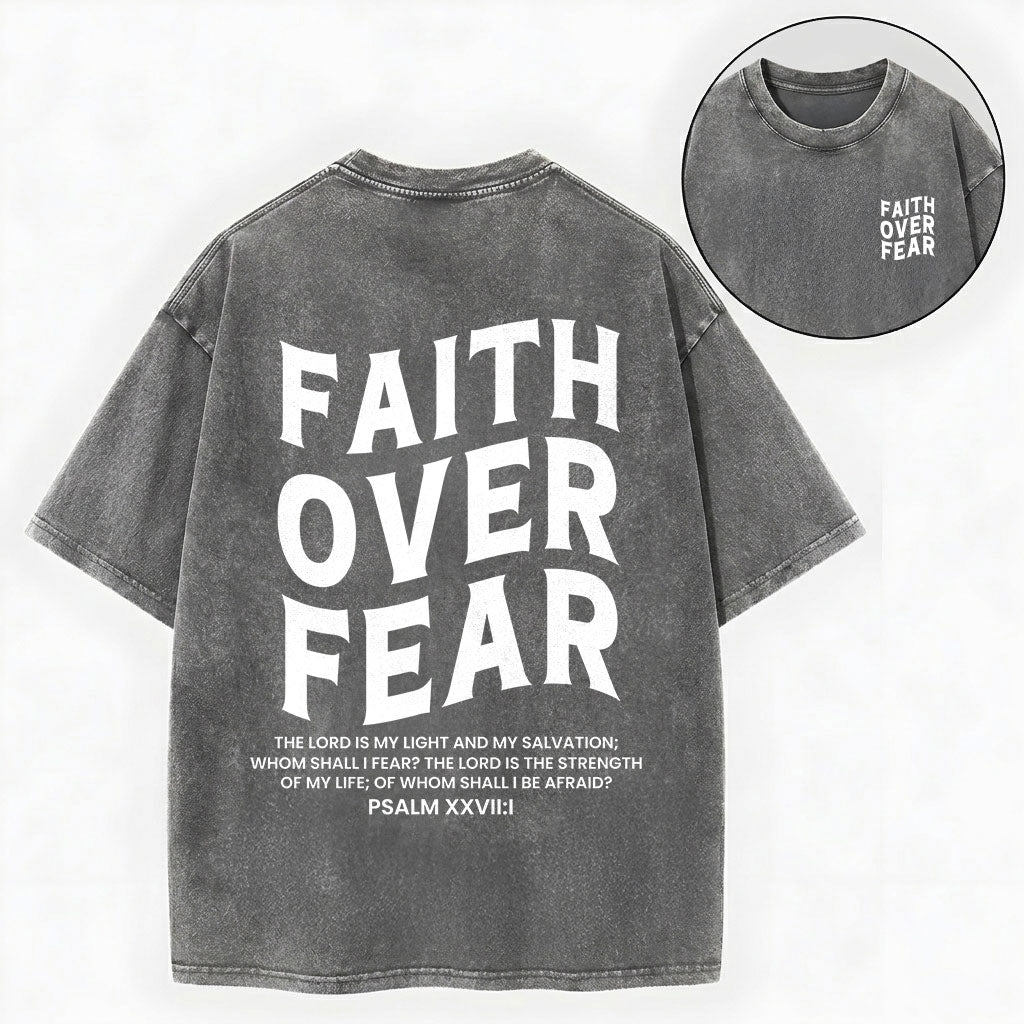 Faith Over Fear Unisex Christian Washed T-Shirt