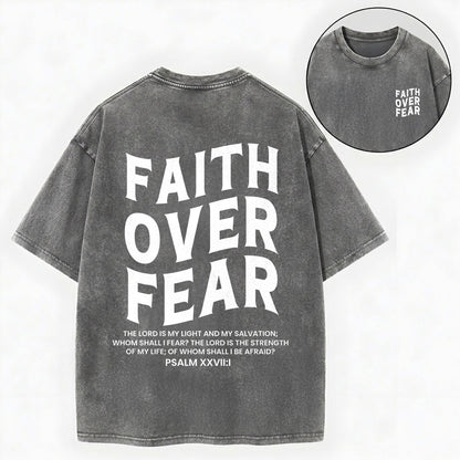 Faith Over Fear Unisex Christian Washed T-Shirt