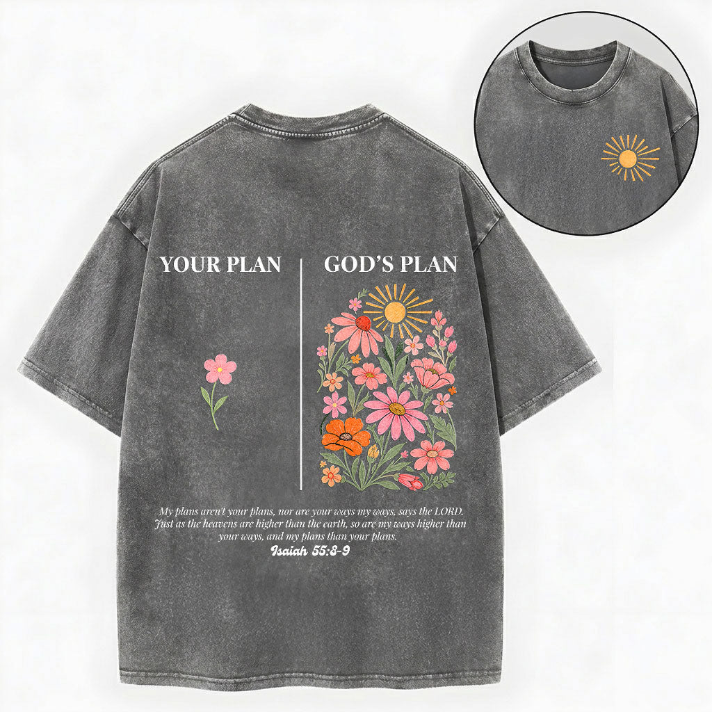 Your Plan God's Plan Shirt – Christian Vintage Unisex Washed Tee