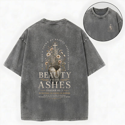 Beauty For Ashes Christian Washed T-Shirt – Vintage Christian Streetwear Tee