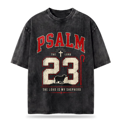 Psalm 23 Christian Washed T-Shirt
