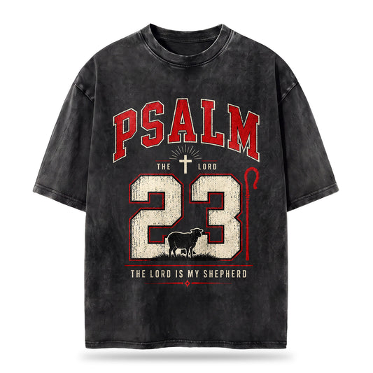 Psalm 23 Christian Washed T-Shirt