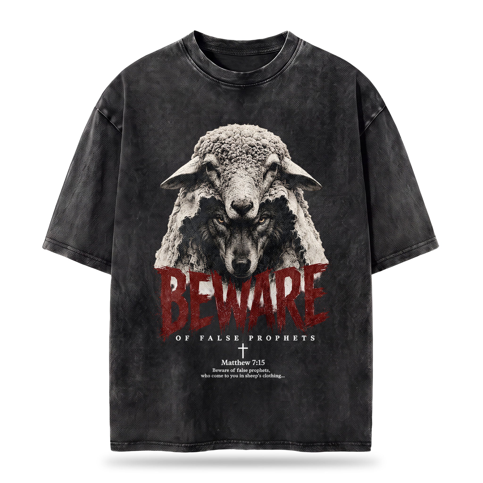 Beware Of False Prophets Christian Washed T-Shirt– Vintage Christian Streetwear Tee