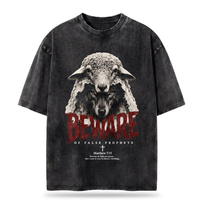 Beware Of False Prophets Christian Washed T-Shirt– Vintage Christian Streetwear Tee