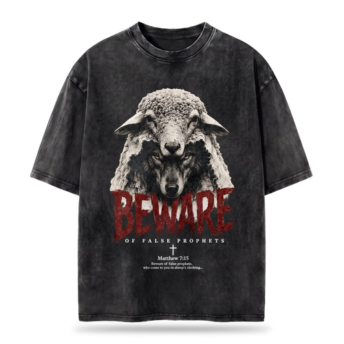 Beware Of False Prophets Christian Washed T-Shirt– Vintage Christian Streetwear Tee