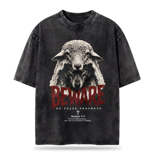 Beware Of False Prophets Christian Washed T-Shirt– Vintage Christian Streetwear Tee