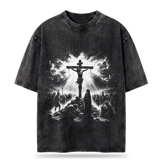 Crucifixion Shirt – Calvary Cross Christian Vintage Unisex Washed Tee