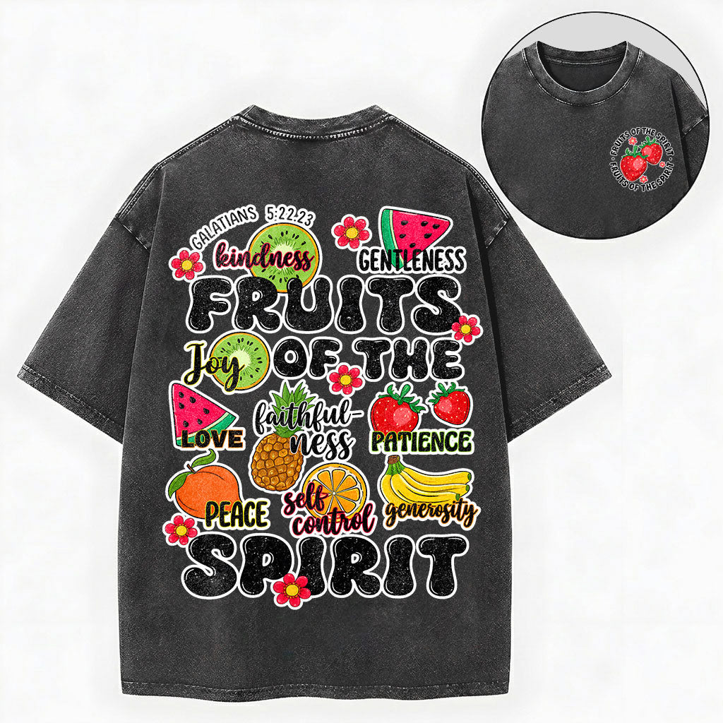 Fruit of the Spirit Shirt – Galatians 5:22 Christian Unisex Washed Tee