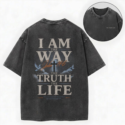 Jesus Is The Way Christian Washed T-Shirt – Vintage Christian Streetwear Tee