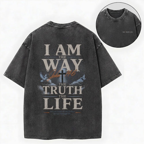 Jesus Is The Way Christian Washed T-Shirt – Vintage Christian Streetwear Tee