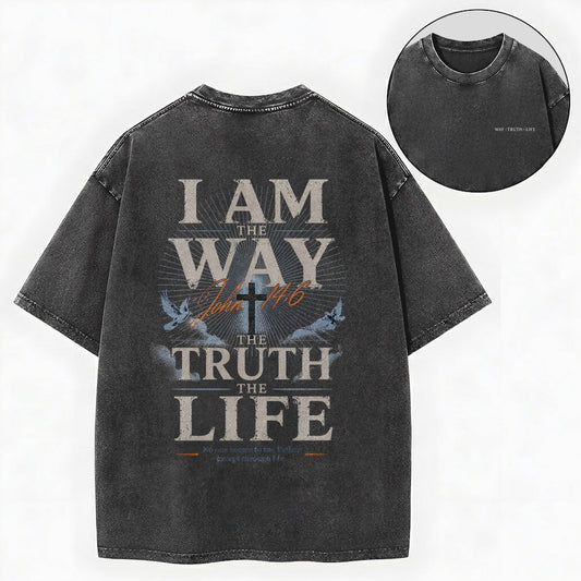 Jesus Is The Way Christian Washed T-Shirt – Vintage Christian Streetwear Tee