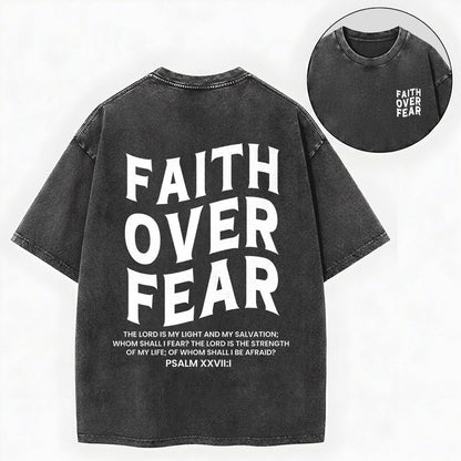 Faith Over Fear Unisex Christian Washed T-Shirt